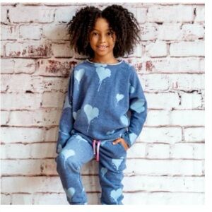 Appaman Blue Heart-Print Sweatshirt